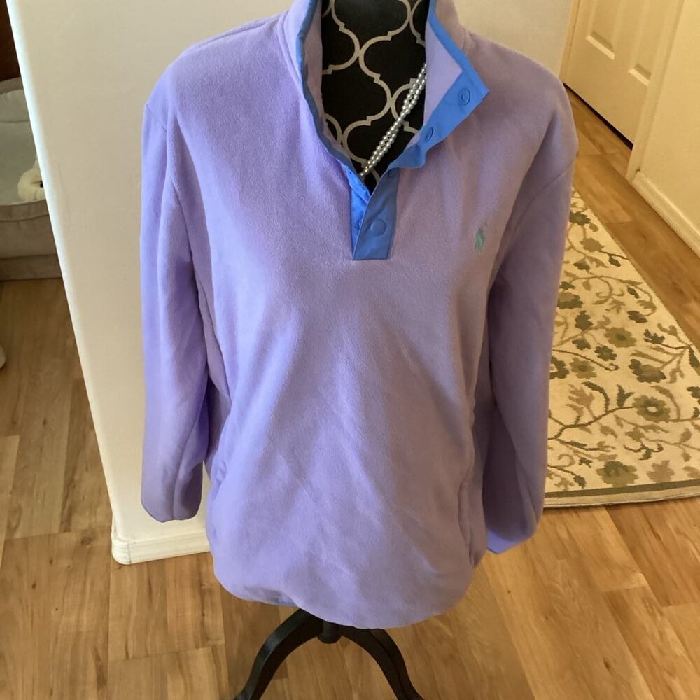 UNISEX Ralph Lauren POLO Fleece Pullover Purple Size L